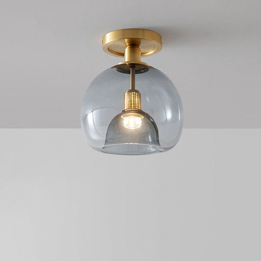 Grey Glass Ceiling Light Soft Warm Glow For Hallway - OroDwell