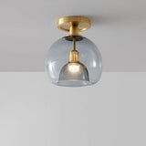 Grey Glass Ceiling Light for Hallway