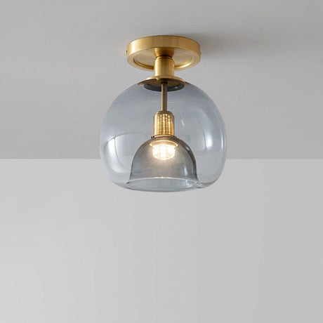 Grey Glass Ceiling Light for Hallway