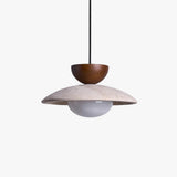 Travertine Pendant Light Circular Ring Silhouette