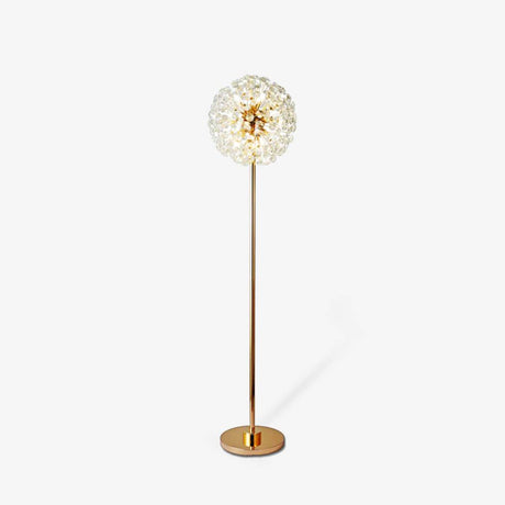 Crystal Floor Lamp Metal and Crystal Detail