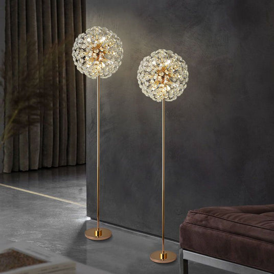 Crystal Floor Lamp Branching Botanical Silhouette Detail