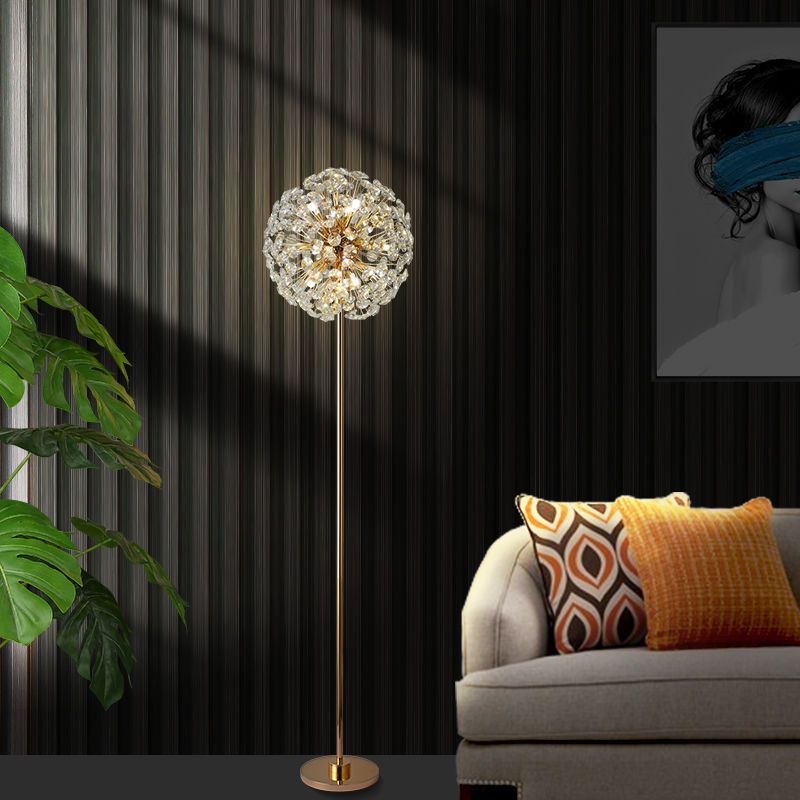 Meadow Bloom Crystal Floor Lamp Gold Finish