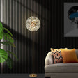 Meadow Bloom Crystal Floor Lamp Gold Finish