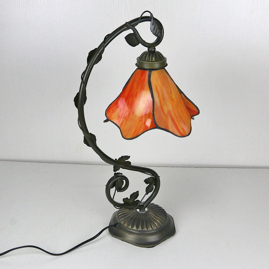 Floral Engraved Table Lamp for Desk Accent
