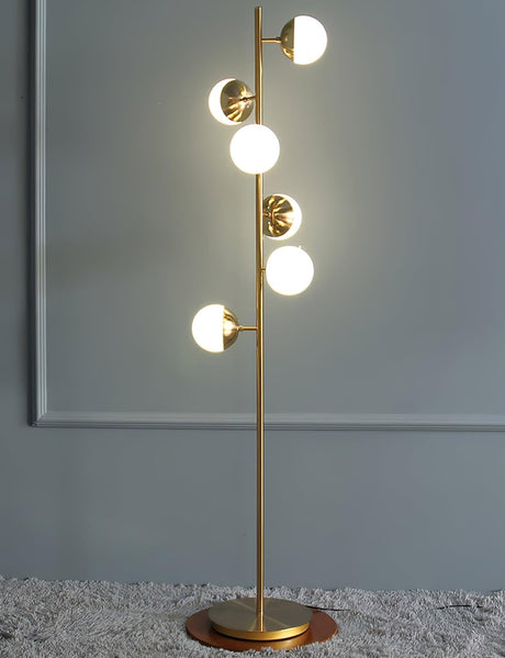 LunaraGlow Lamp with Gold Metal Base