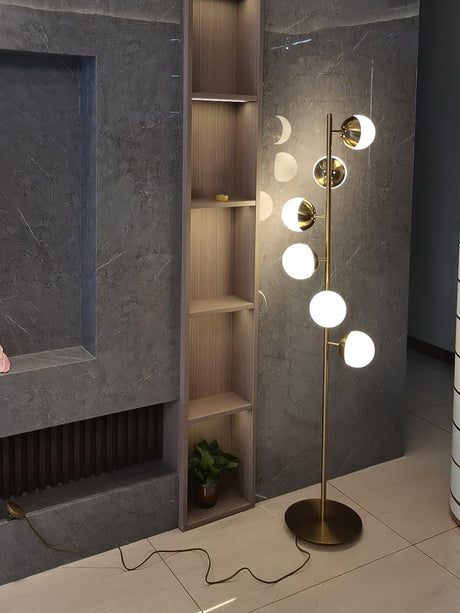 LunaraGlow Lamp with Gold Metal Base