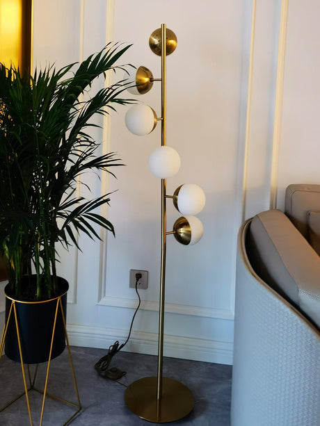 LunaraGlow Mid-Century Glass Sphere Lamp for Living Room