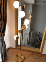 LunaraGlow Lamp with Gold Metal Base