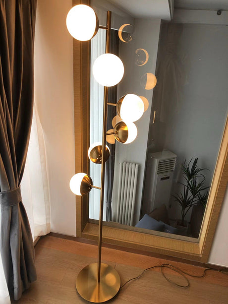 LunaraGlow Lamp with Gold Metal Base