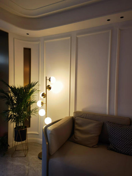 LunaraGlow Lamp with Gold Metal Base