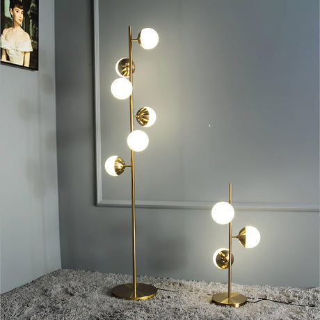 LunaraGlow Mid-Century Glass Sphere Lamp for Living Room