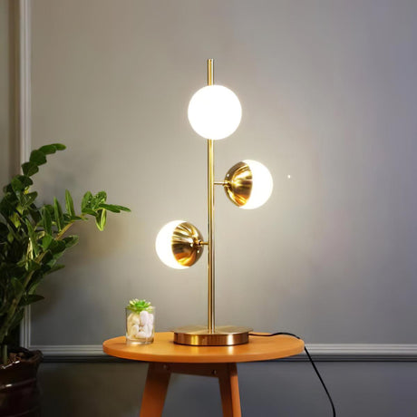 LunaraGlow Lamp with Gold Metal Base