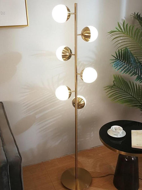 LunaraGlow Lamp with Gold Metal Base