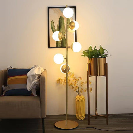 LunaraGlow Mid-Century Glass Sphere Lamp for Living Room