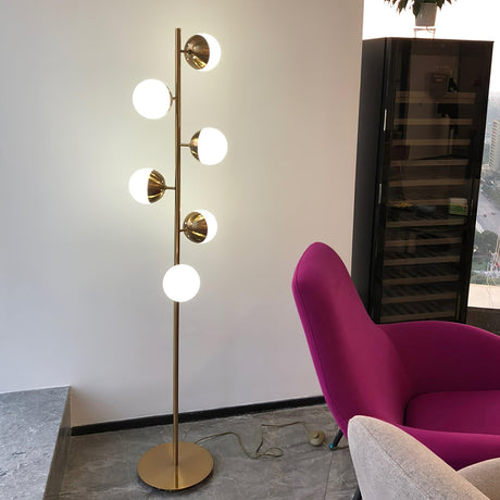 LunaraGlow Mid-Century Glass Sphere Lamp for Living Room