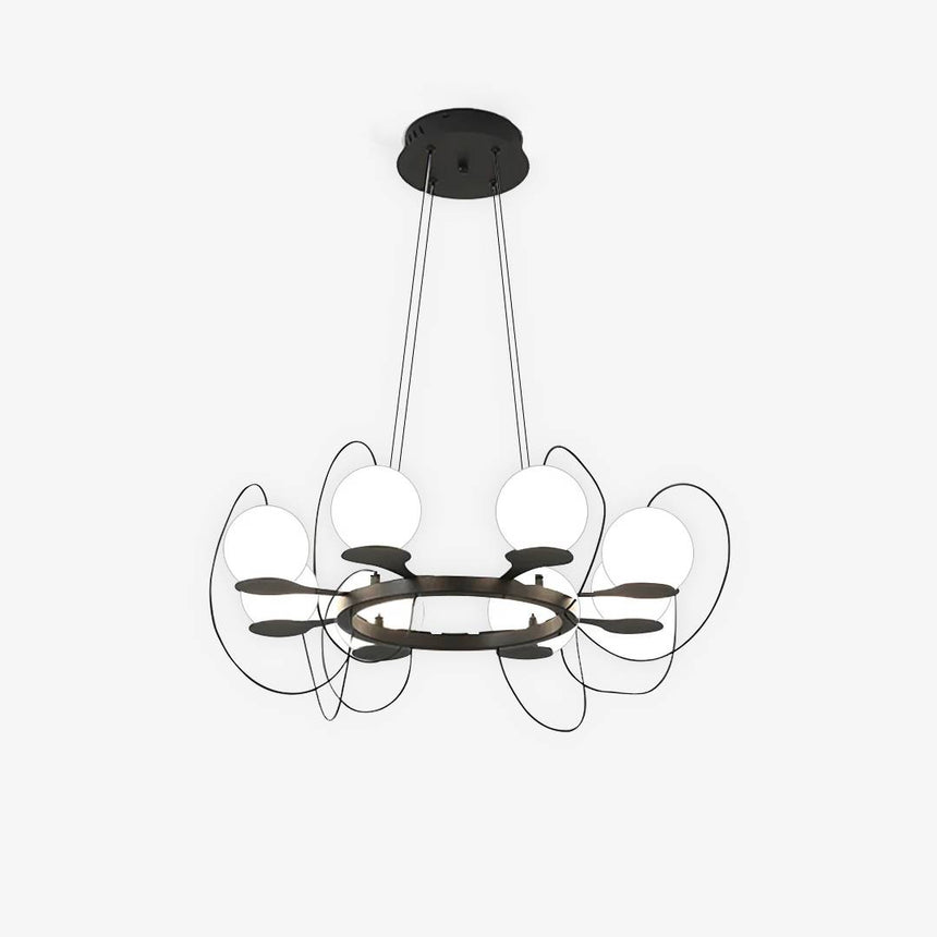 Globe Shade Chandelier for Entryway OpalDwell