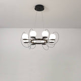 Modern Ring Chandelier Black Finish Detail OpalDwell