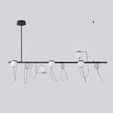 Globe Shade Chandelier Side Angle View OpalDwell