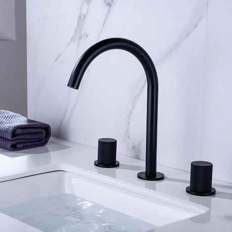Dual-handle basin faucet for contemporary home interiors
