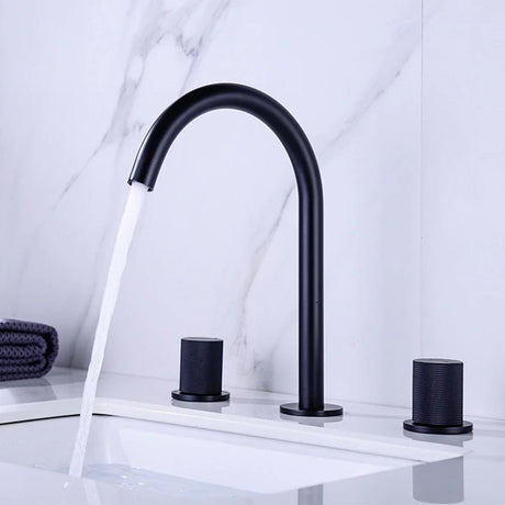 Dual-handle basin faucet with included mounting hardware - deck mounted installation