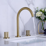 Dual-handle basin faucet with honeycomb spout design