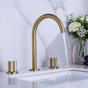 Dual-handle basin faucet with honeycomb spout design