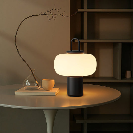 Warm ambient glass table lamp accent