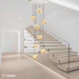 Glass Orb Chandelier Sophisticated Home Office Lighting - OpalDwell