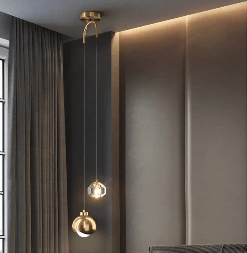 Elaria Pendant Light with Dual-Tier Crystal Prisms