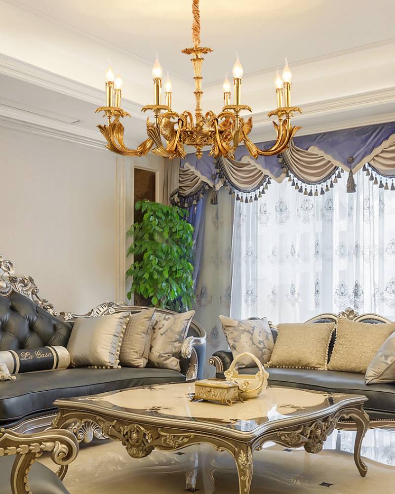 Brass Chandelier for Living Space Decor OpalDwell