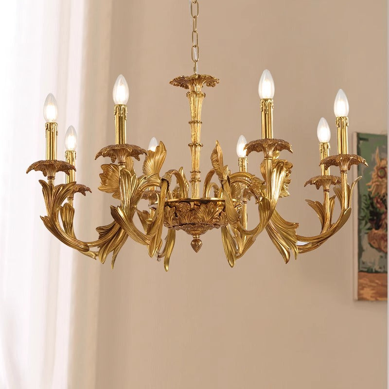 Vintage Style Chandelier Gold Ceiling Light