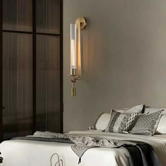 Wall Lamp with Glass and Metal Finish for Living Room | OroDwell