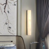 rectangular vertical alabaster wall lamp for living room accents