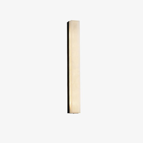 Lyra Brass Alabaster Wall Lamp Modern Vertical for Bedroom - OpalDwell
