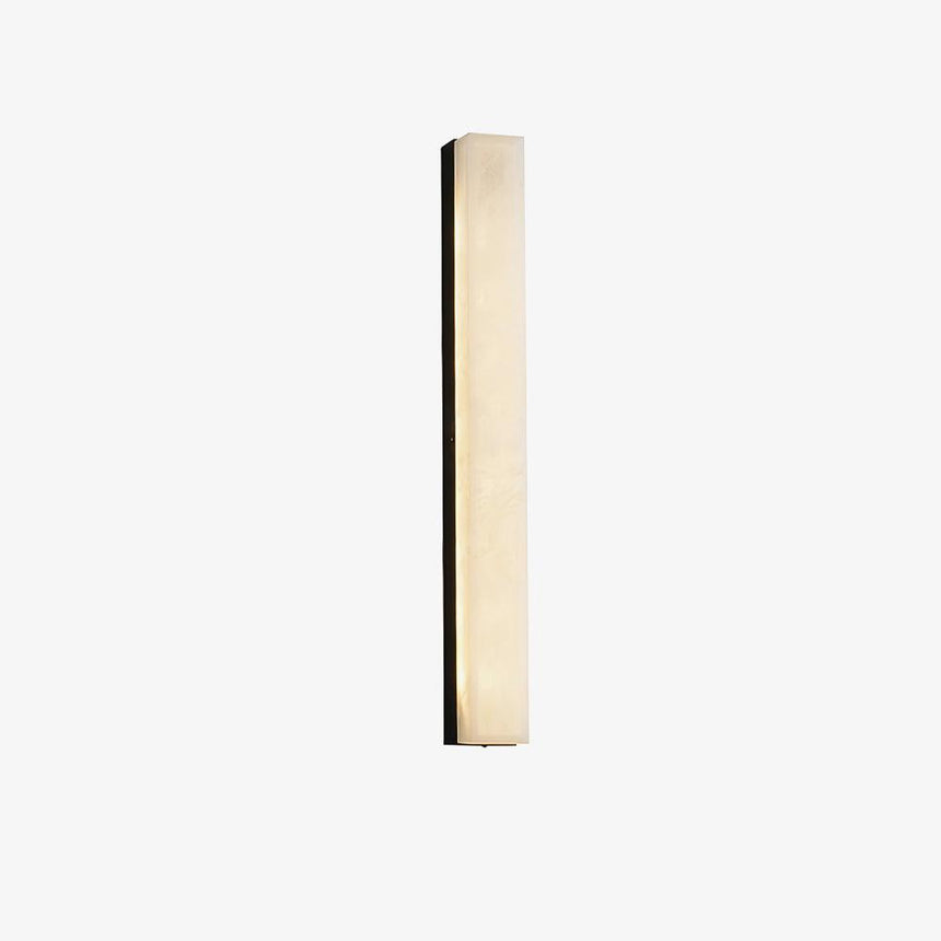 Lyra Brass Alabaster Wall Lamp Modern Vertical for Bedroom - OpalDwell