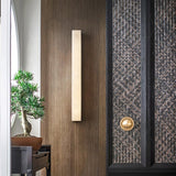 Lyra Brass Alabaster Wall Lamp Modern Vertical for Bedroom - OpalDwell