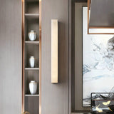 Lyra Brass Alabaster Wall Lamp Modern Vertical for Bedroom - OpalDwell