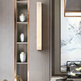 Lyra Brass Alabaster Wall Lamp Modern Vertical for Bedroom - OpalDwell