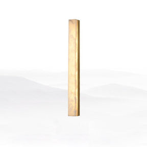 Lyra Brass Alabaster Wall Lamp Modern Vertical for Bedroom - OpalDwell