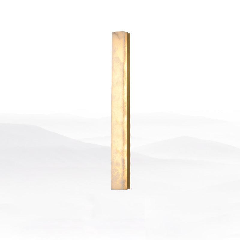 rectangular vertical alabaster wall lamp - close-up alabaster texture detail