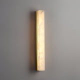 Lyra Brass Alabaster Wall Lamp Modern Vertical for Bedroom - OpalDwell