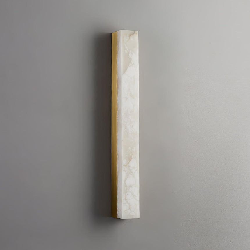 Lyra Brass Alabaster Wall Lamp Modern Vertical for Bedroom - OpalDwell