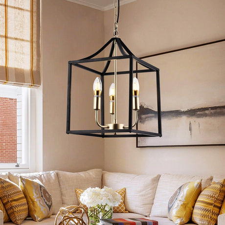 Aurelia Black Chandelier Warm Ambient Glow for Dining Room