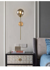 Contemporary orb wall lamp fixture