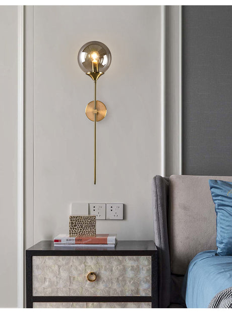 Contemporary orb wall lamp fixture