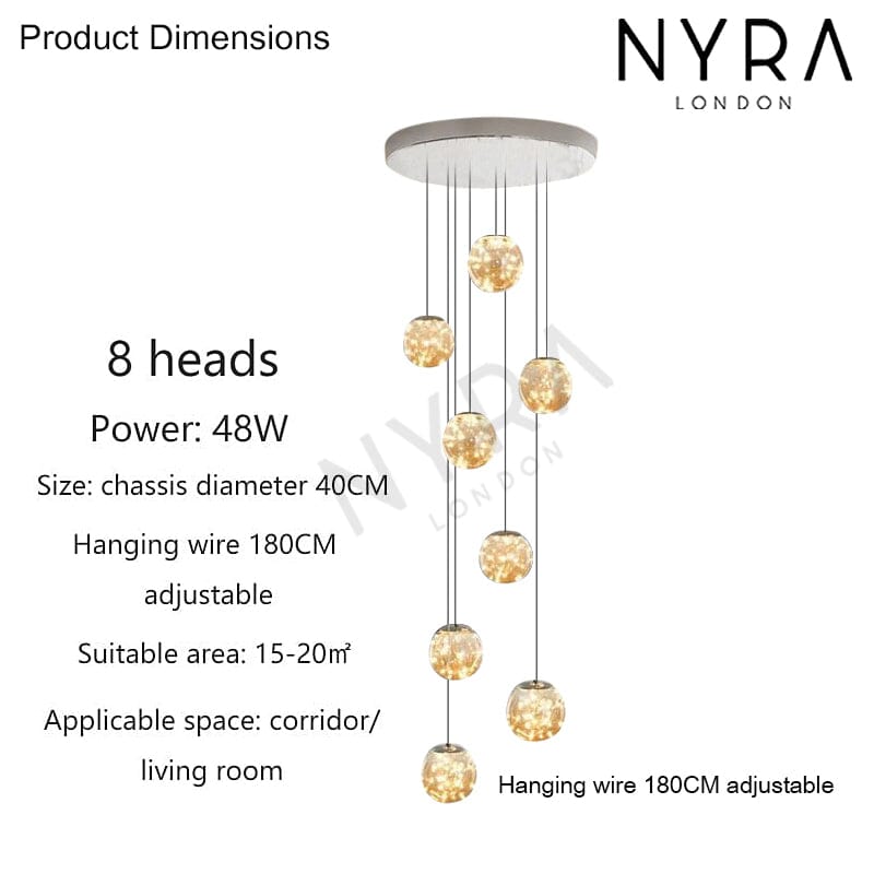 Glass Orb Chandelier Size Reference