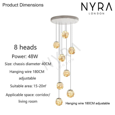 LuminaOrb Chandelier 24-Head Configuration Grand Stairway - OpalDwell