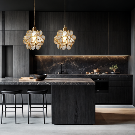 Floral Glass Pendant Light for Kitchen and Bedroom