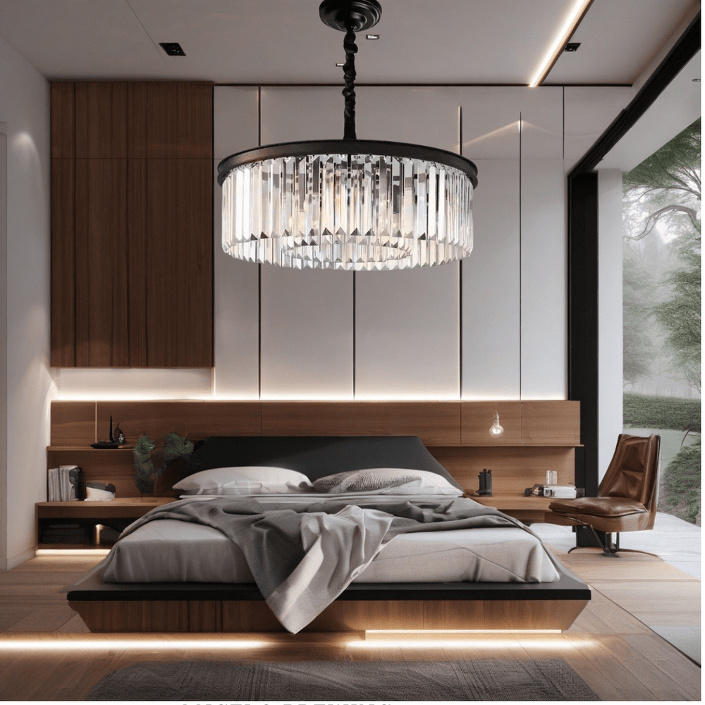 Crystal pendant chandelier K9 stainless steel base
